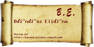 Bánász Eliána névjegykártya